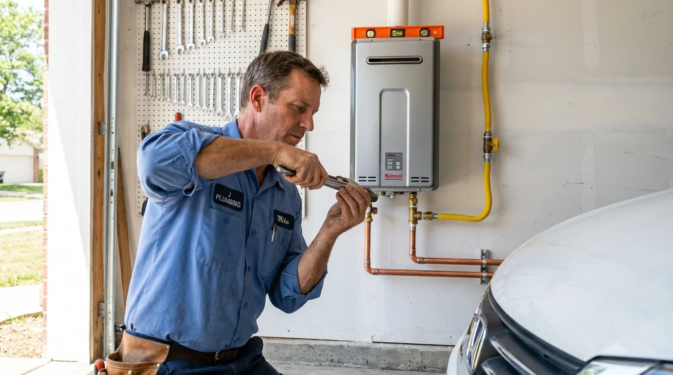 Tankless water heater installation by a Johns Plumbing LLC plumber in Gregory